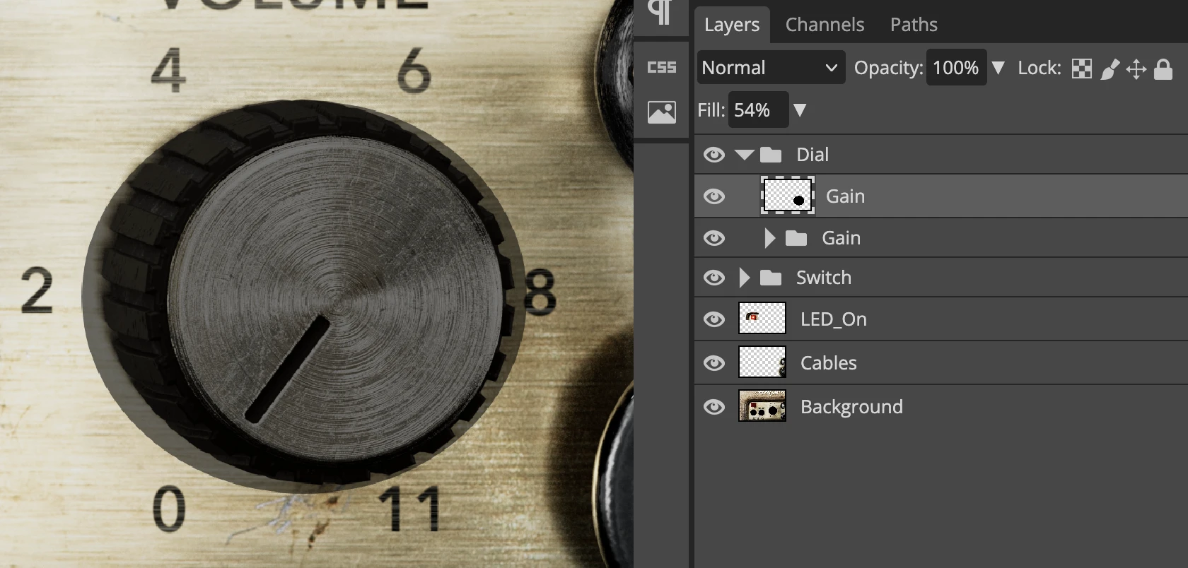 Hitbox layer defined in the Photoshop design document